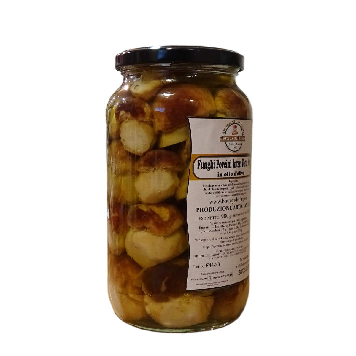 Funghi Porcini interi testa nera in olio d'oliva 980g