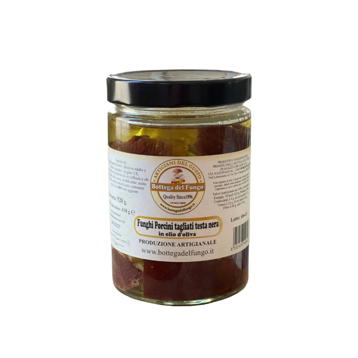 Funghi Porcini tagliati testa nera in olio d'oliva 520 g
