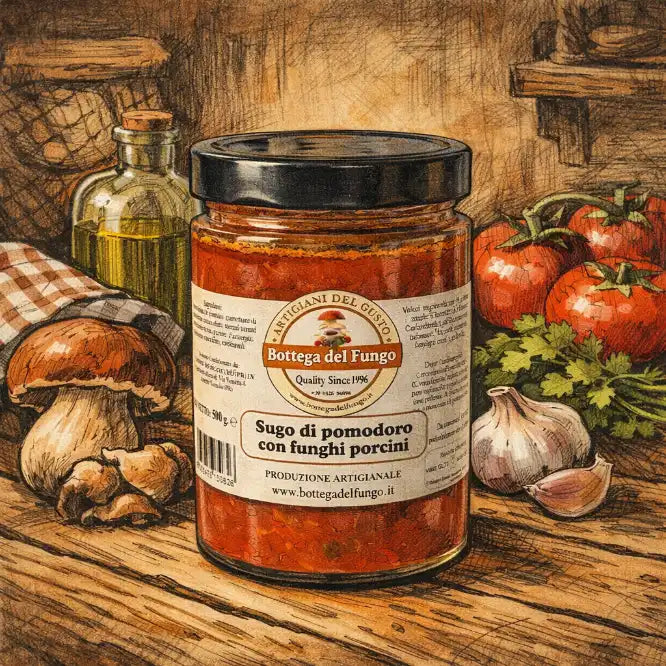 Sugo di pomodoro con funghi porcini