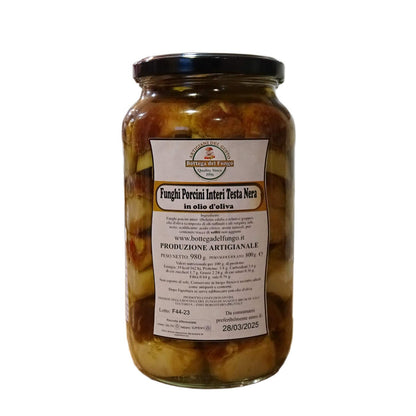 Funghi Porcini interi testa nera in olio d'oliva 980g