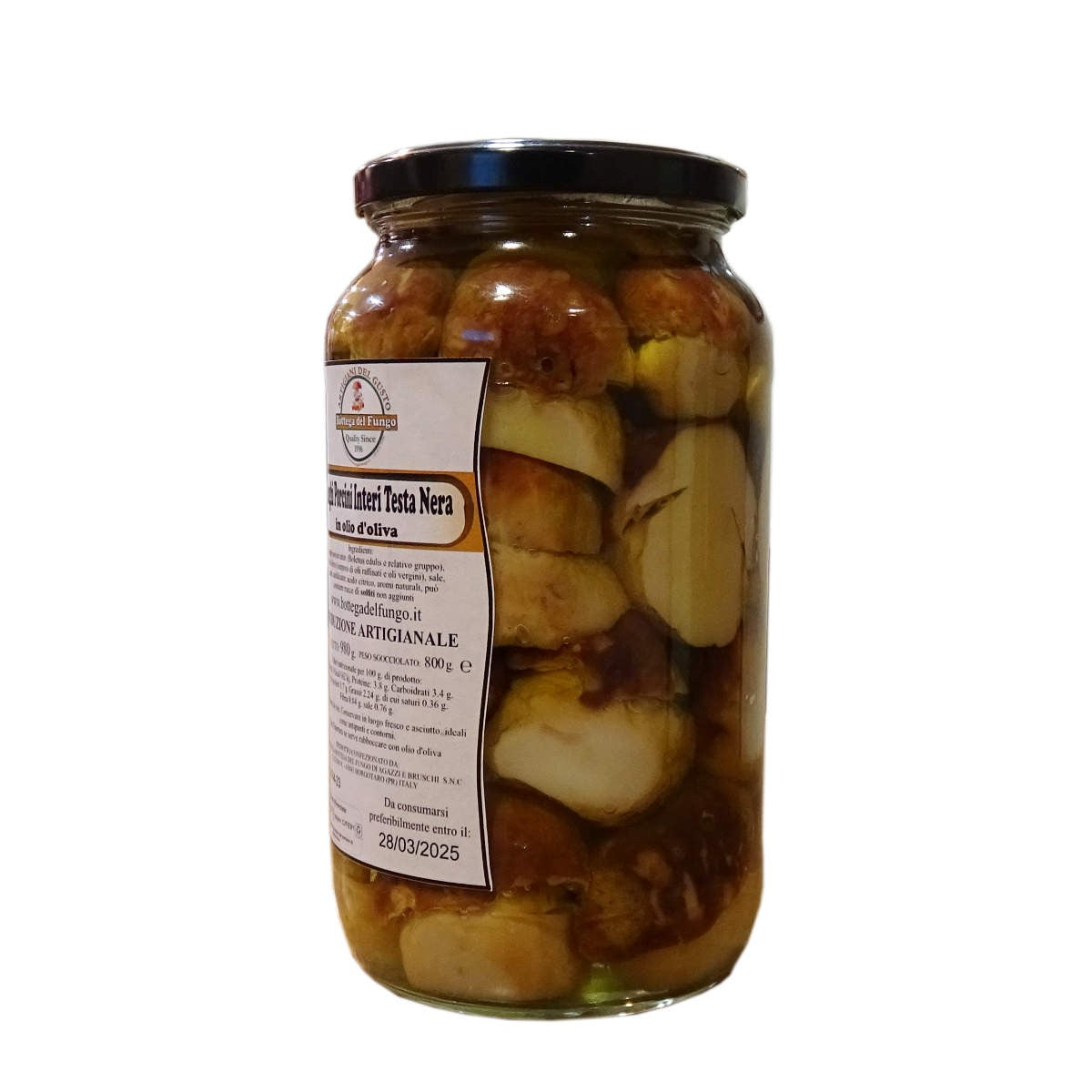 Funghi Porcini interi testa nera in olio d'oliva 980g