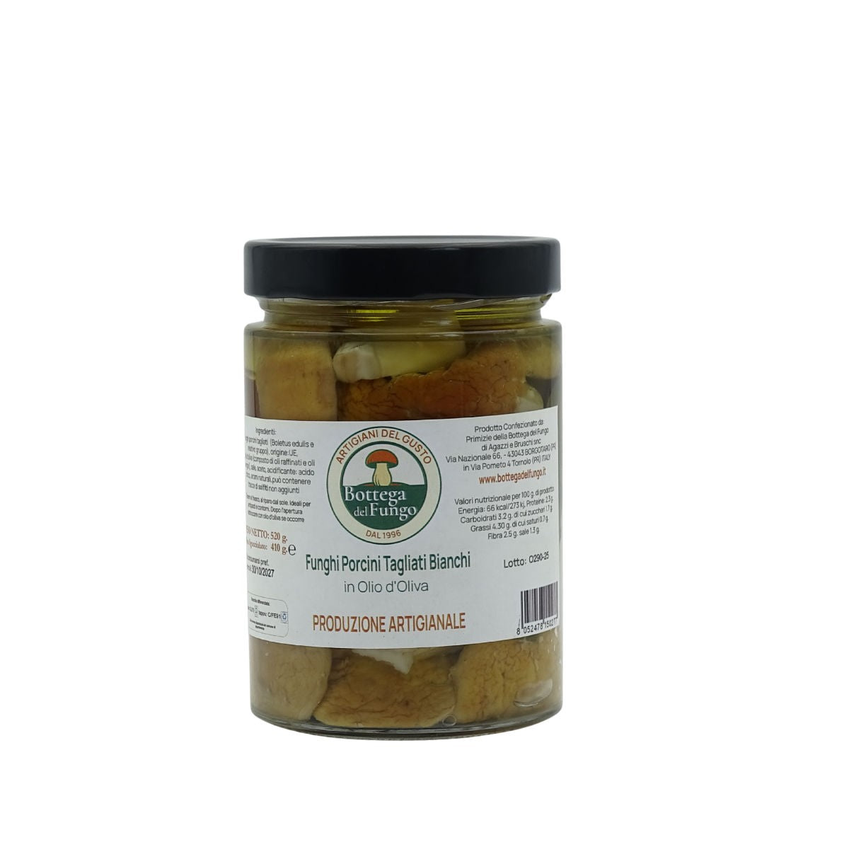 Funghi Porcini tagliati bianchi in olio d'oliva 520g