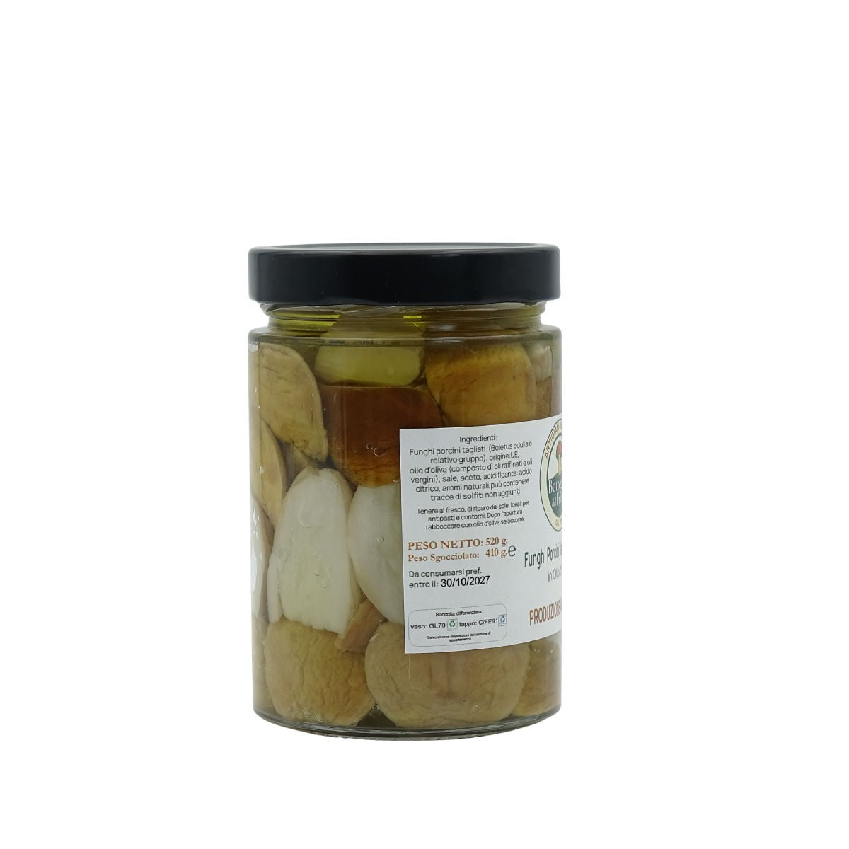 Funghi Porcini tagliati bianchi in olio d'oliva 520g