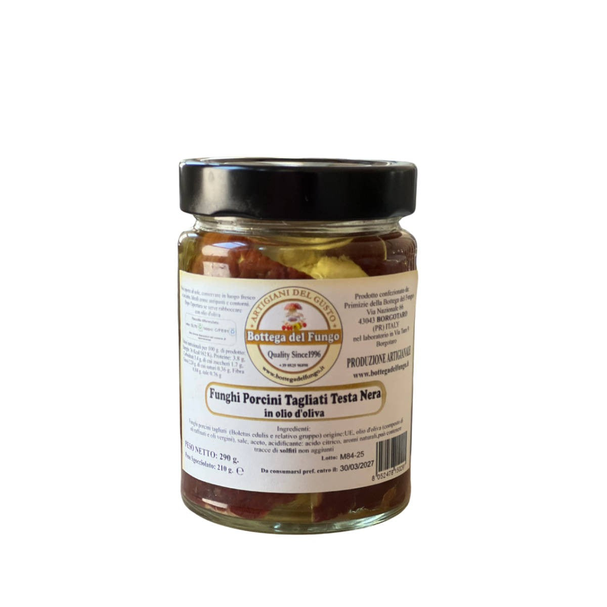 Funghi Porcini tagliati testa nera in olio d'oliva 290g