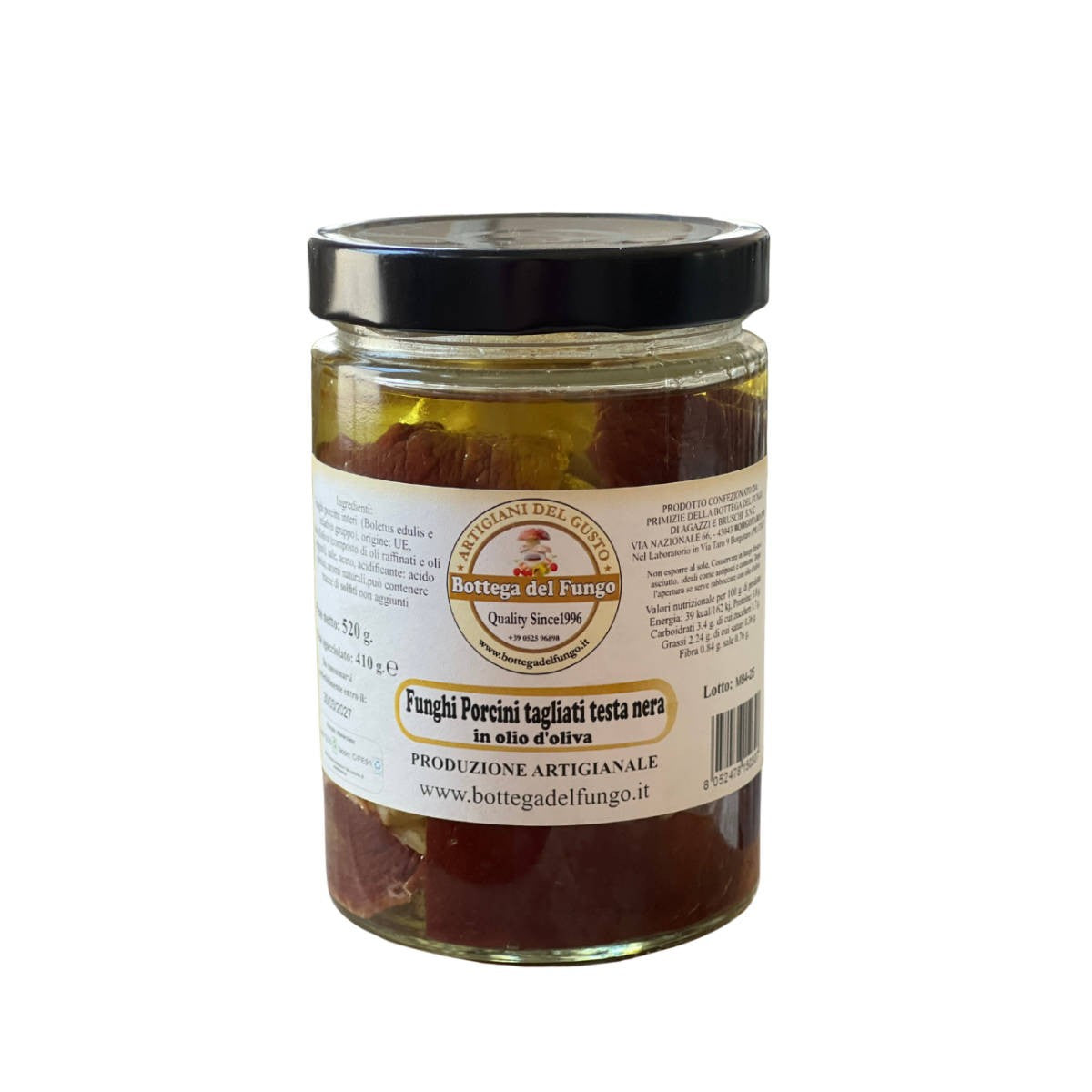 Funghi Porcini tagliati testa nera in olio d'oliva 520g