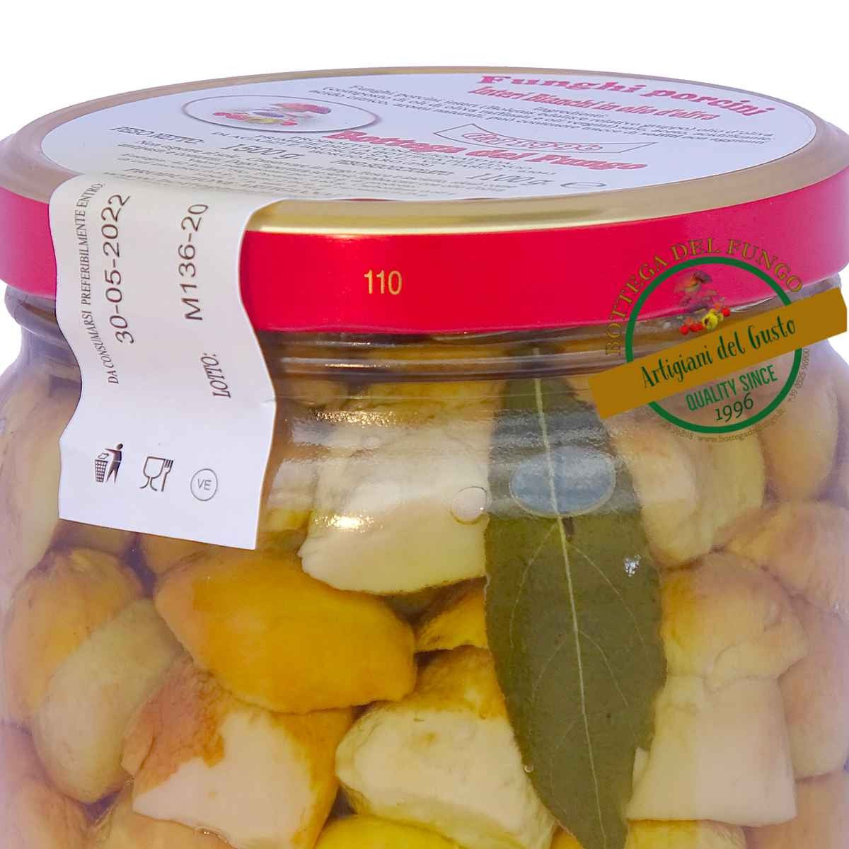 Funghi porcini interi bianchi in olio d'oliva 1500g