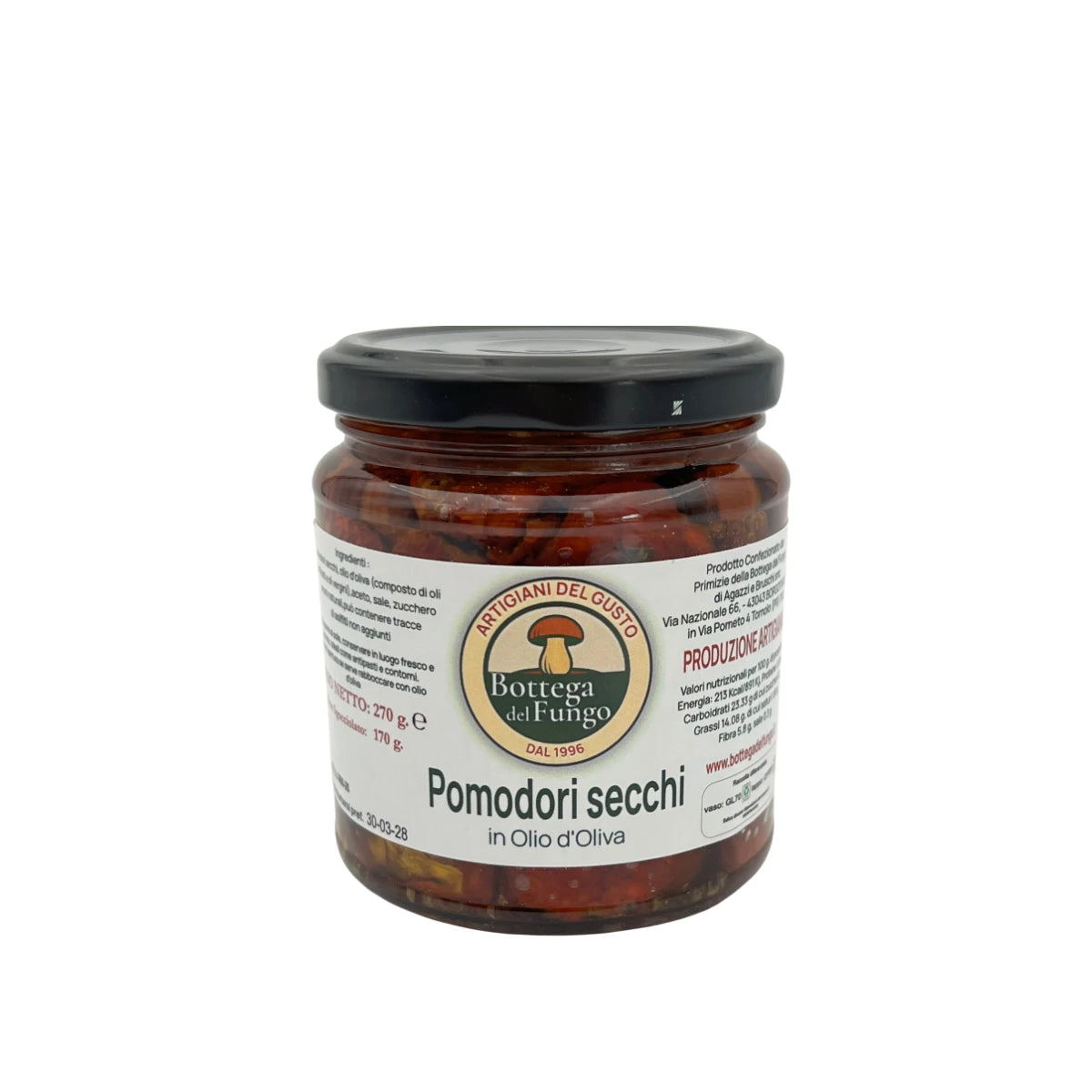 Vaso di pomodori secchi in olio di oliva da 270 g - Bottega del Fungo
