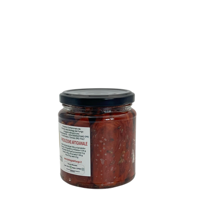 Pomodori secchi in olio di oliva vaso 280 g vista frontale sx