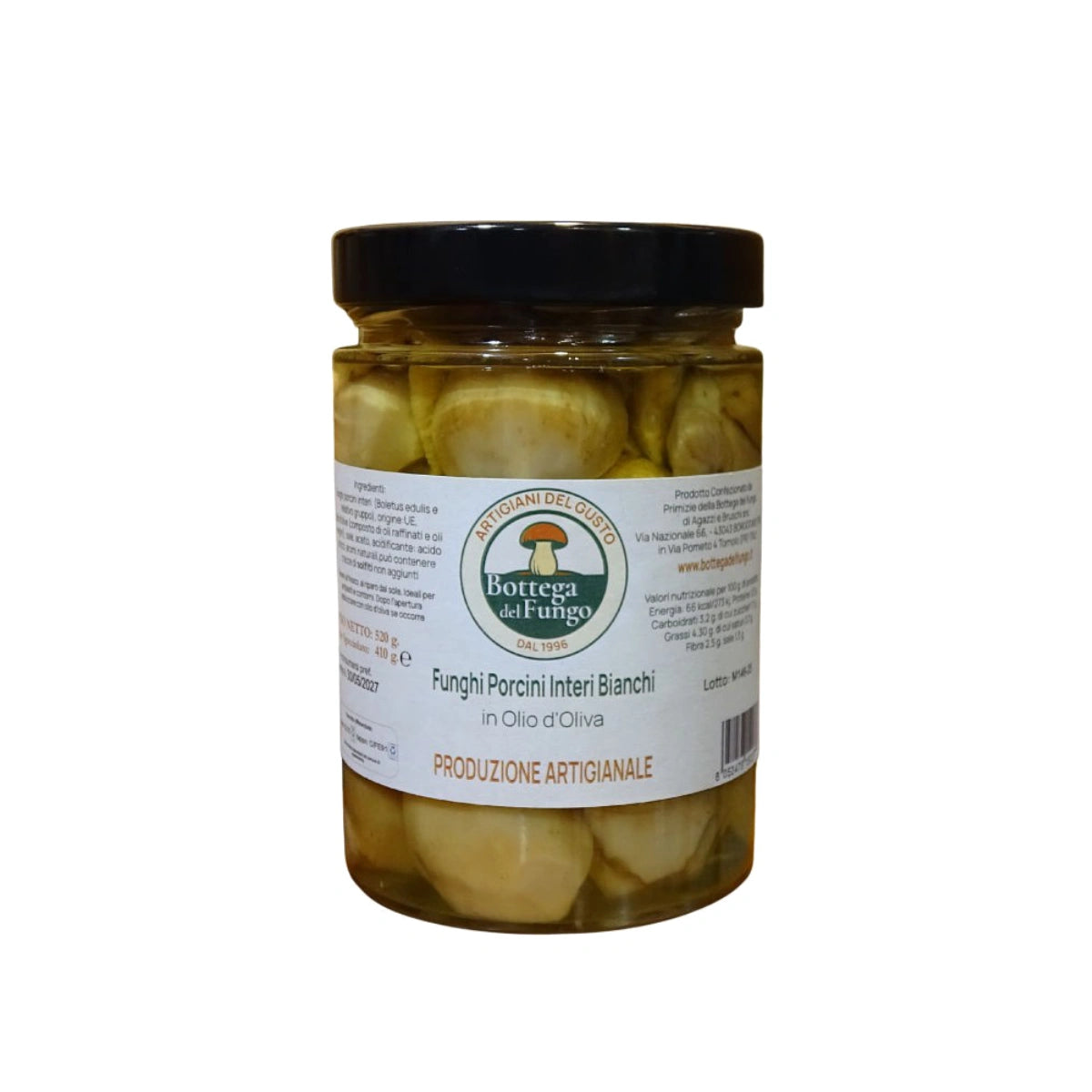 Funghi Porcini interi bianchi in olio d'oliva 520 g