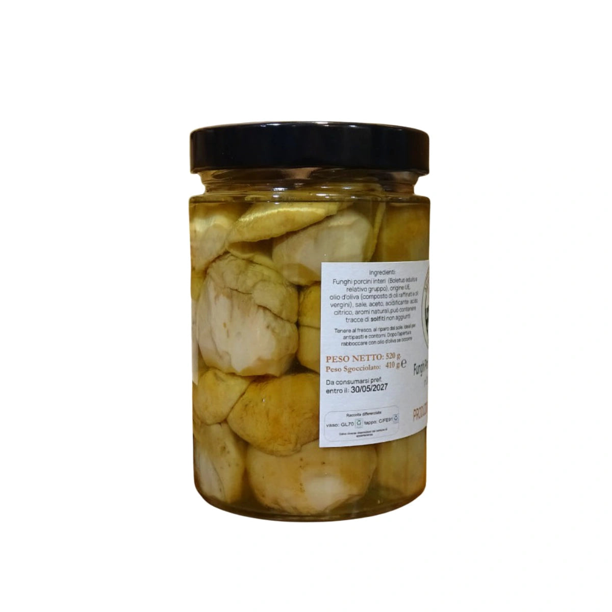 Funghi Porcini interi bianchi in olio d'oliva 520 g