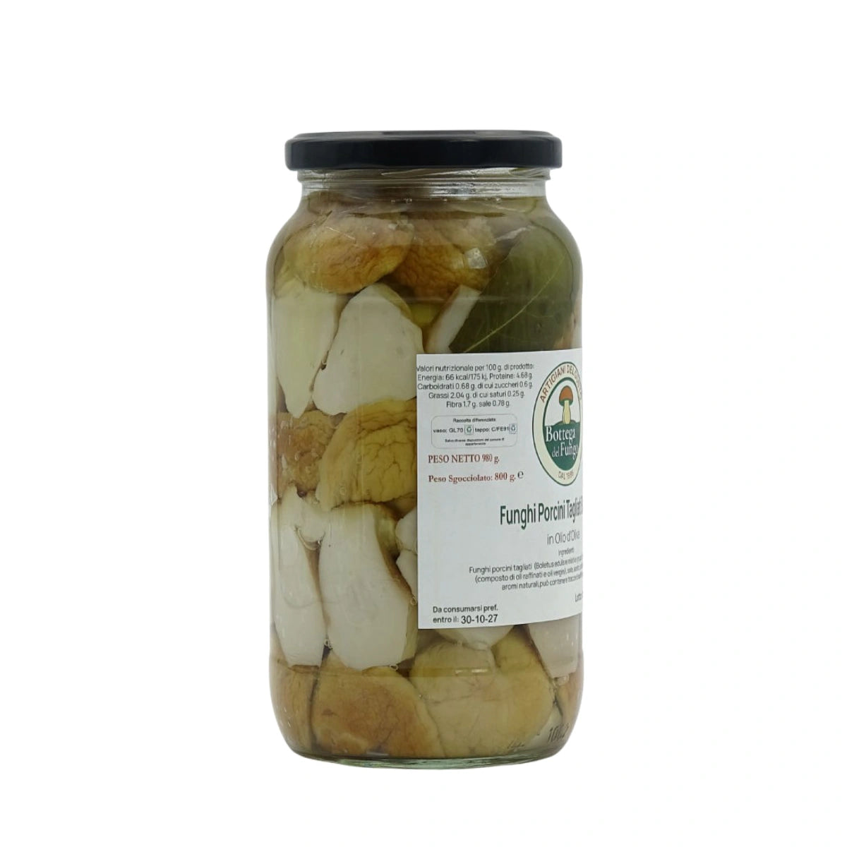 Funghi Porcini tagliati bianchi in olio d'oliva 980 g