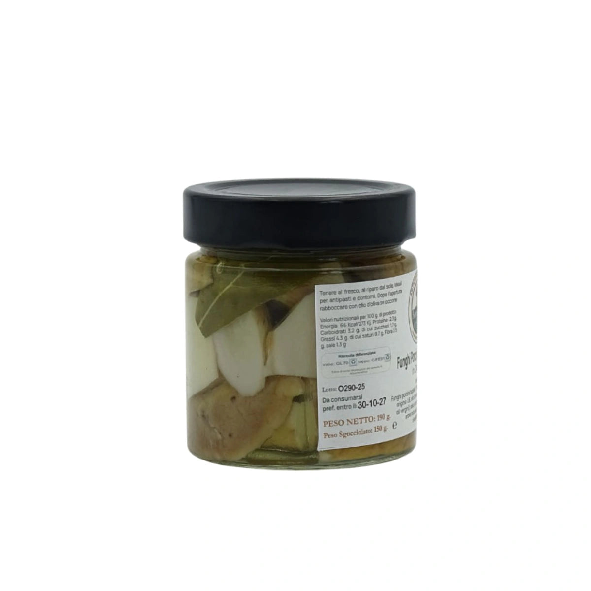 Funghi Porcini tagliati bianchi in olio d'oliva 190 g