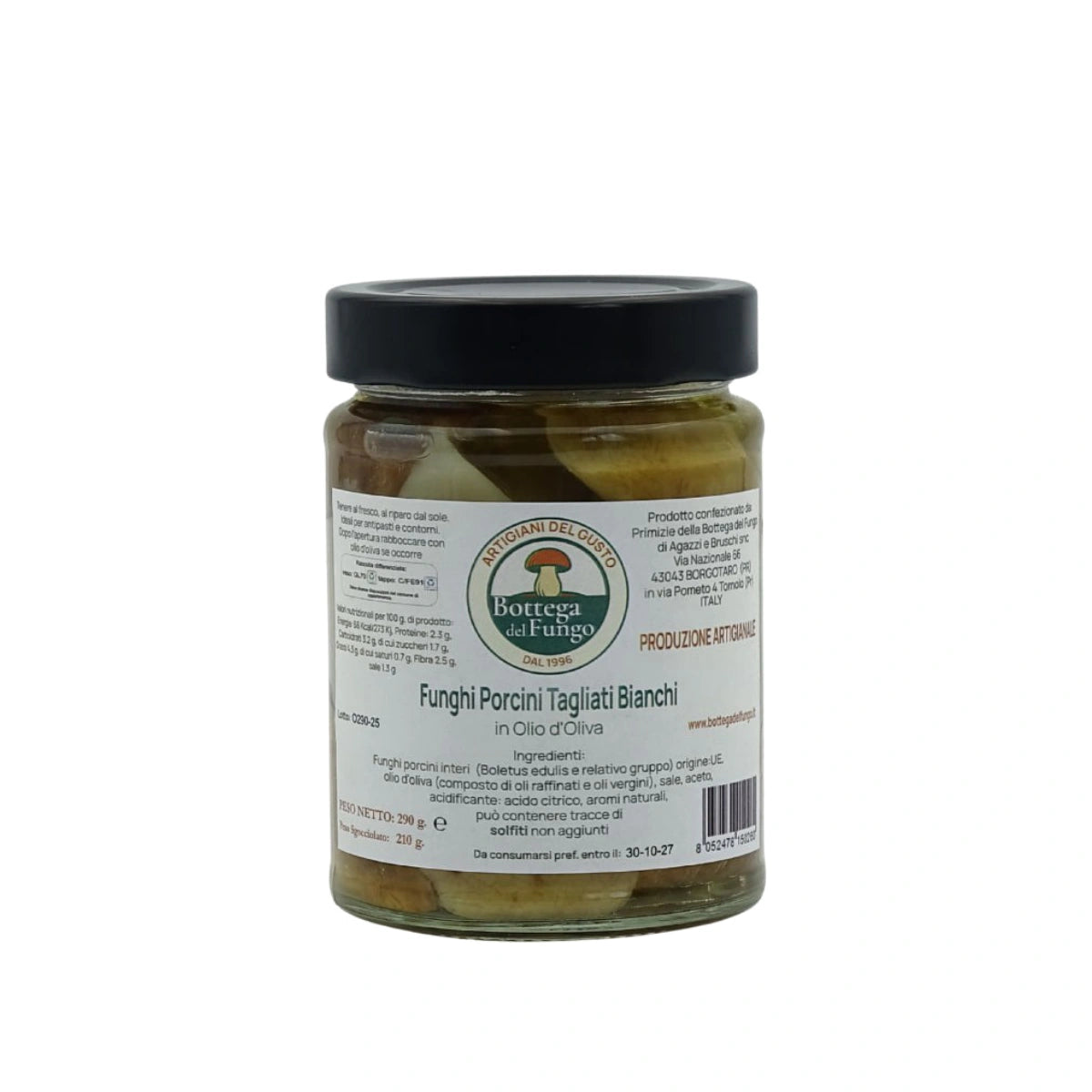 Funghi Porcini tagliati bianchi in olio d'oliva 290 g
