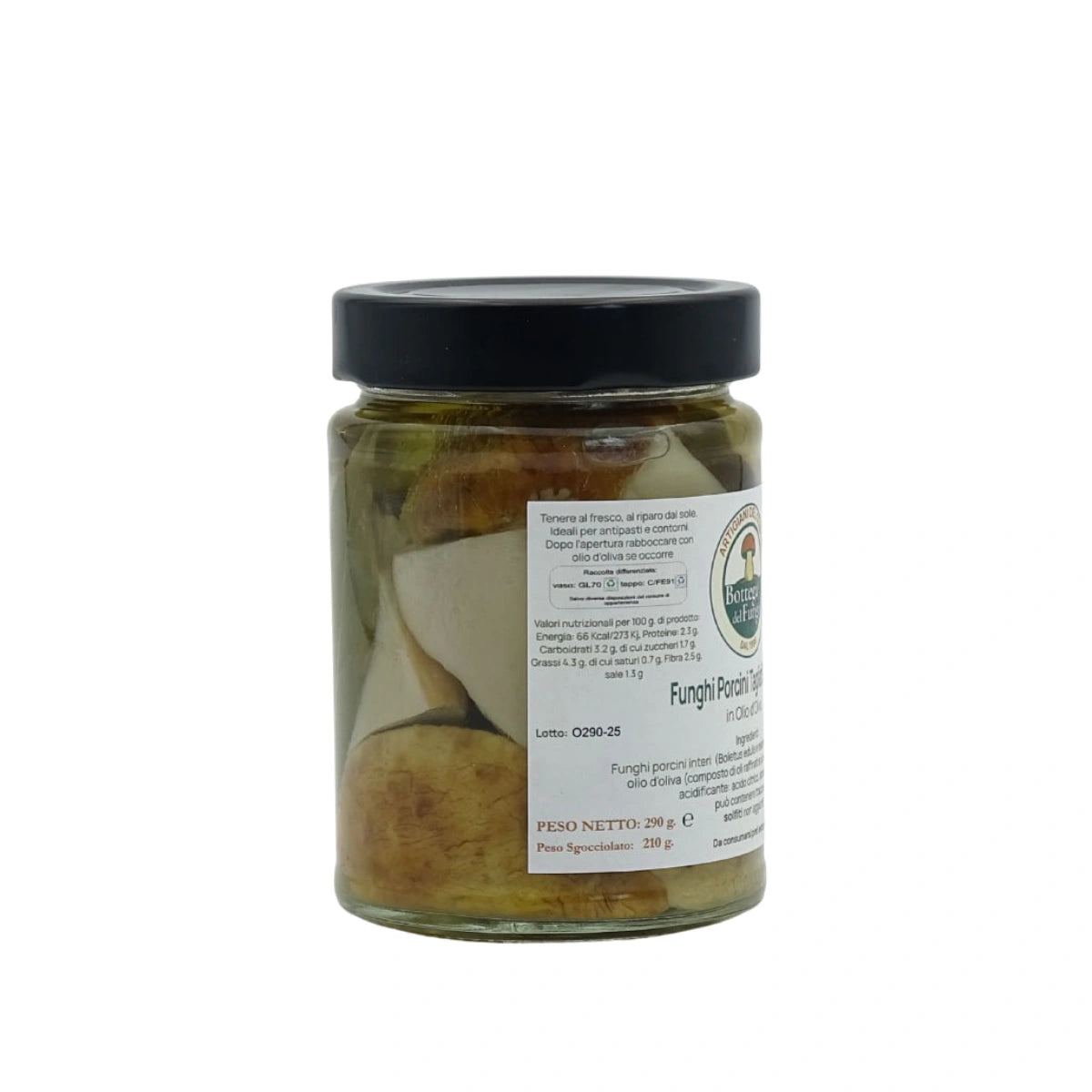 Funghi Porcini tagliati bianchi in olio d'oliva 290 g