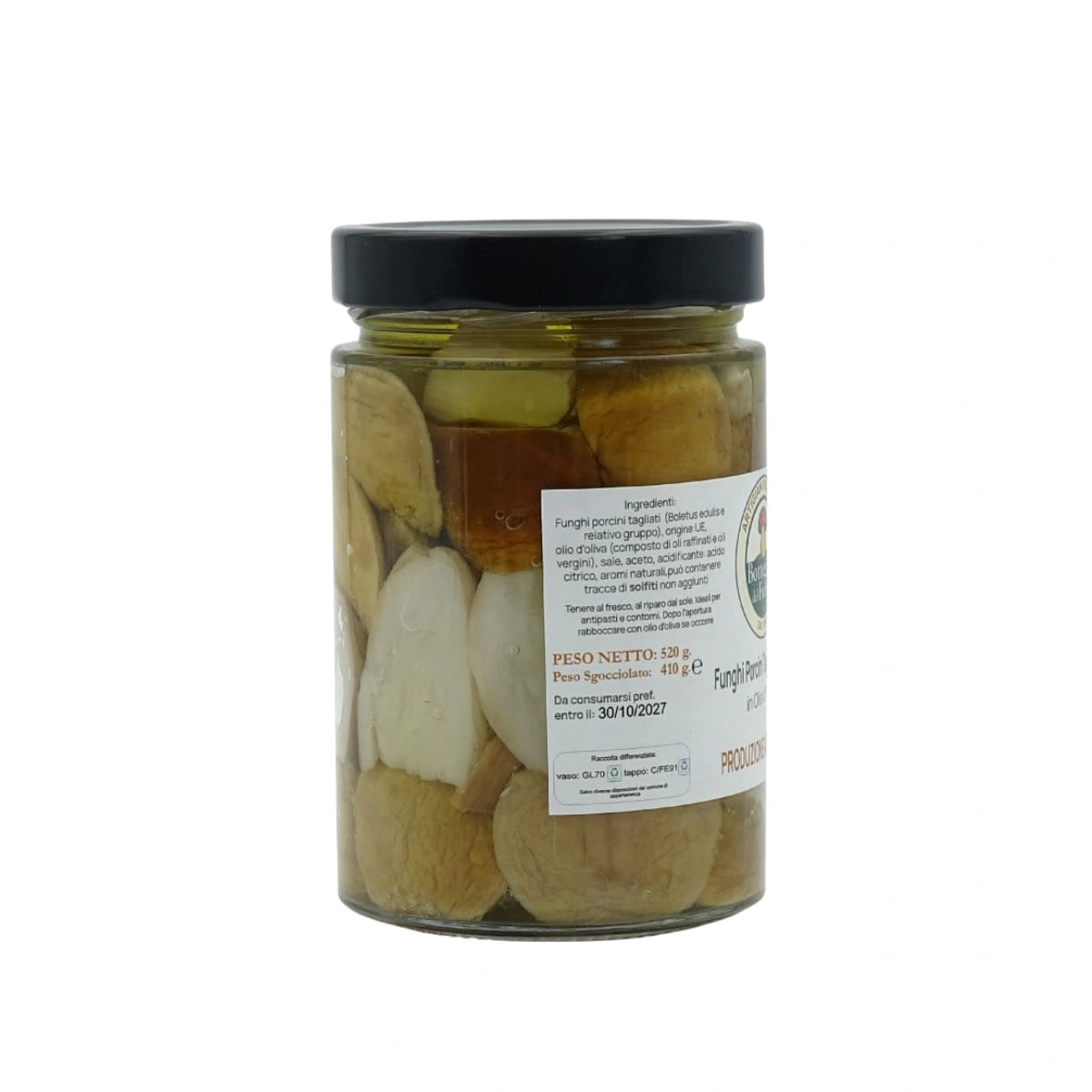 Funghi Porcini tagliati bianchi in olio d'oliva 520 g