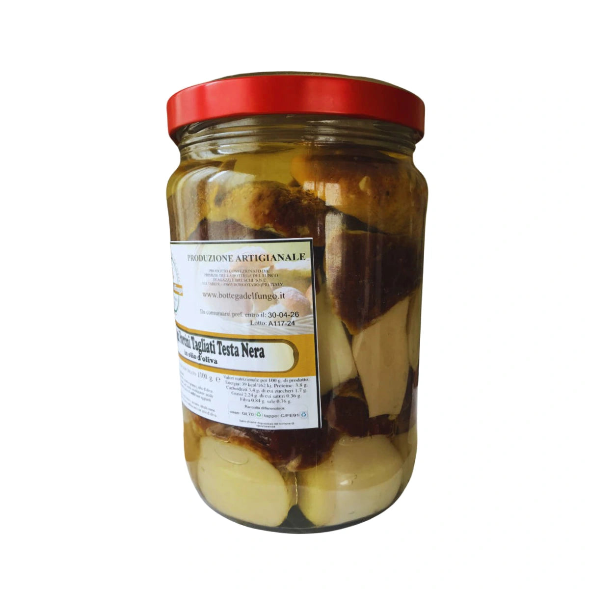 Funghi Porcini tagliati testa nera in olio d'oliva 1500 g