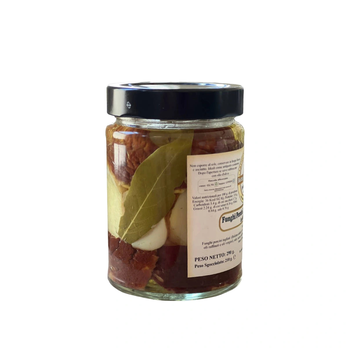 Funghi Porcini tagliati testa nera in olio d'oliva 290 g