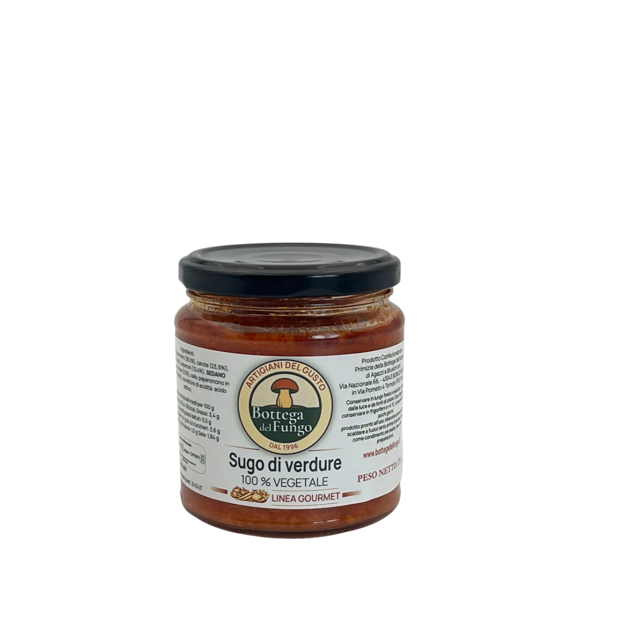 Sugo di Verdure 100% Vegetale vaso 270 g vista frontale