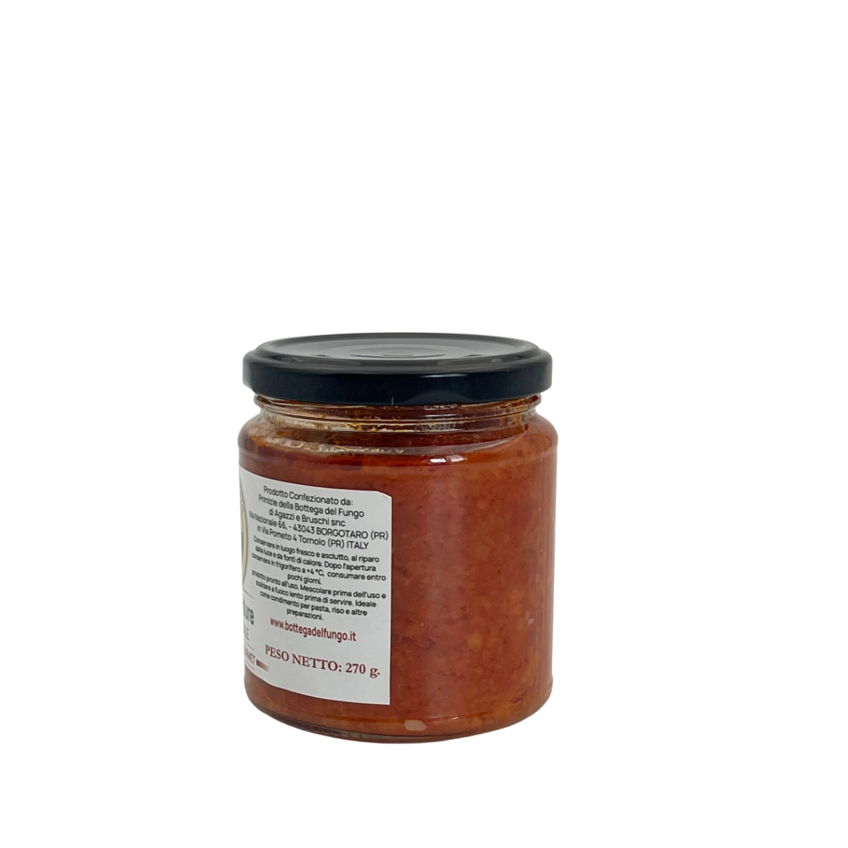 Sugo di Verdure 100% Vegetale vaso 270 g vista lato bottega del fungo
