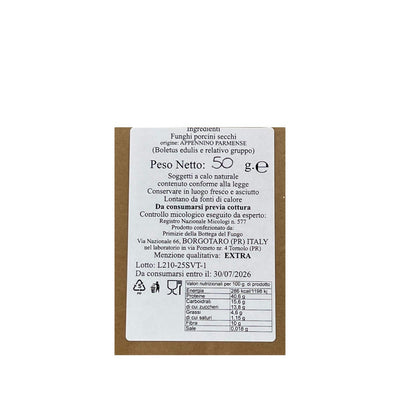 Vaschetta Funghi Porcini Secchi nostrani 50g
