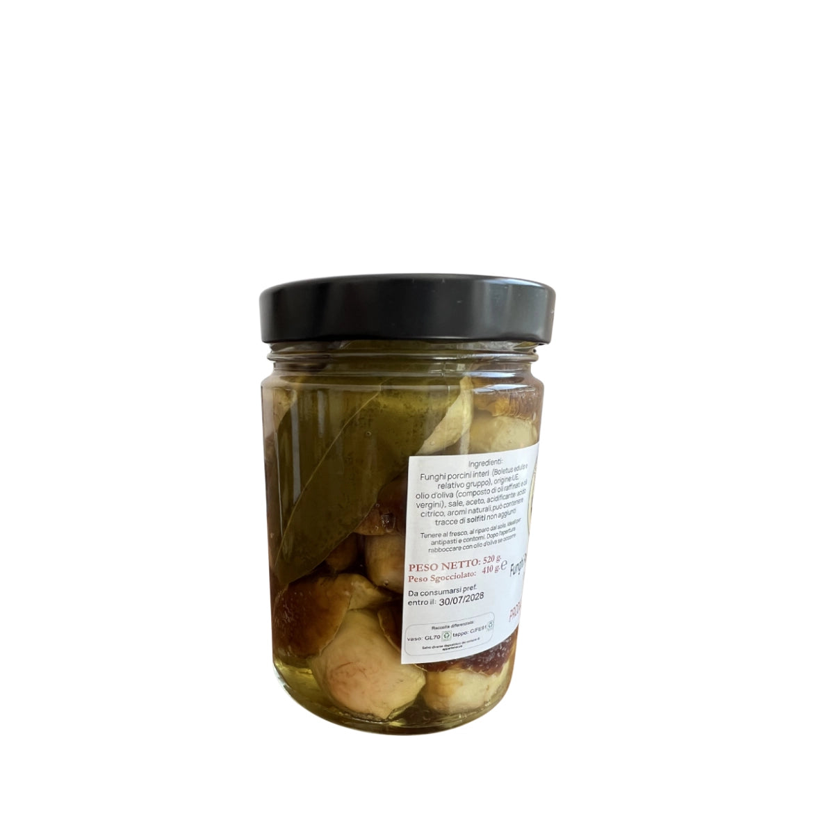 funghi porcini interi testa nera 500 g lato etichetta