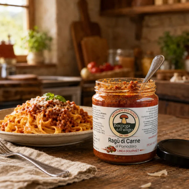 ragù ci carne al pomodoro in cucina