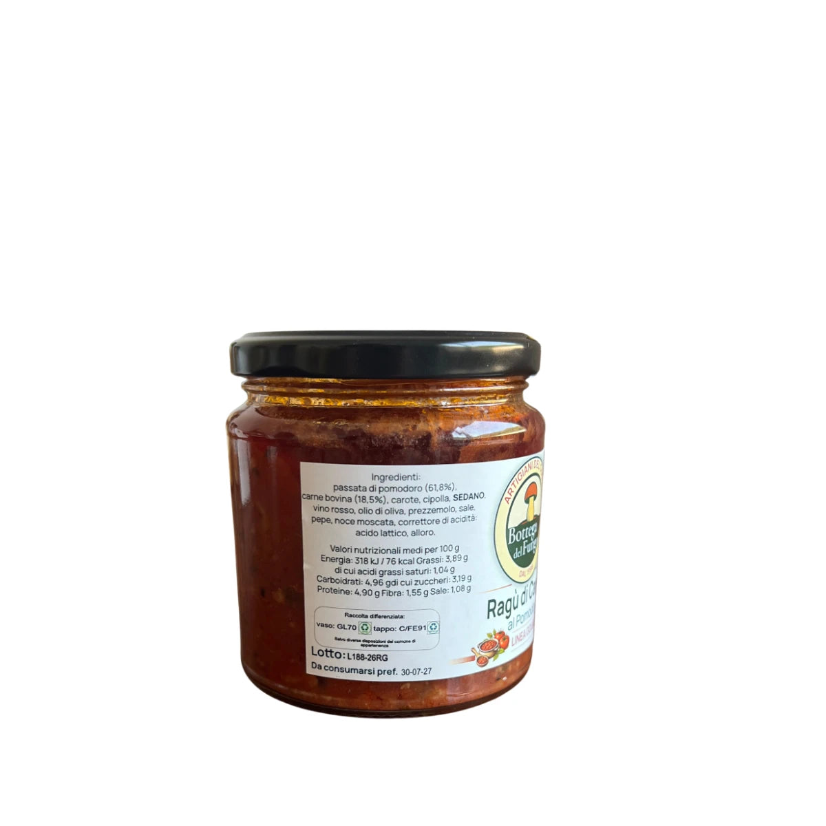 Ragù con pomodoro con ingredienti